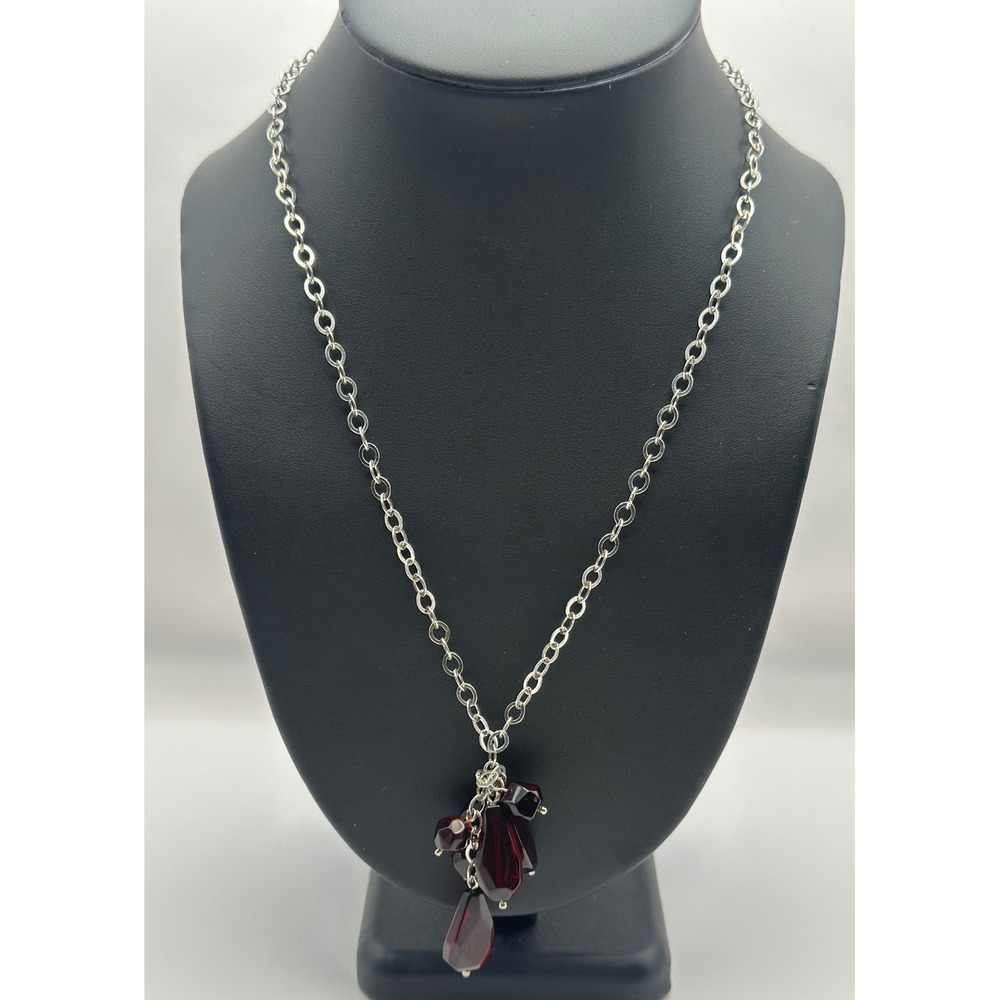 Cherry Amber Sterling Silver Drop Necklace